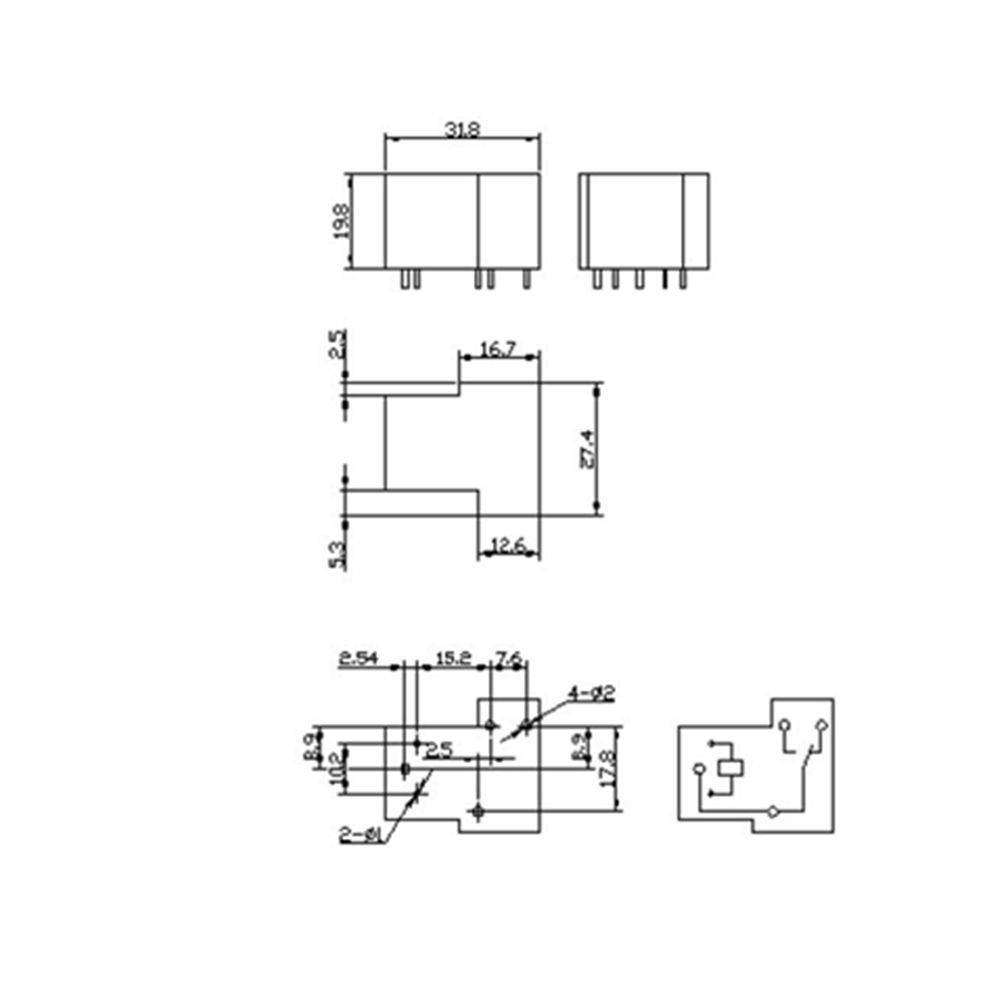 Relay SLA 30A - 12V 6 Chân Màu Xanh