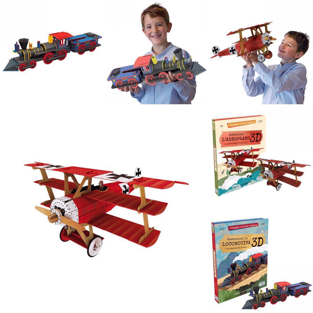 Bộ lắp ghép mô hình 3D giấy MÁY BAY chính hãng Sassi Junior 3D puzzle AIRPLANE