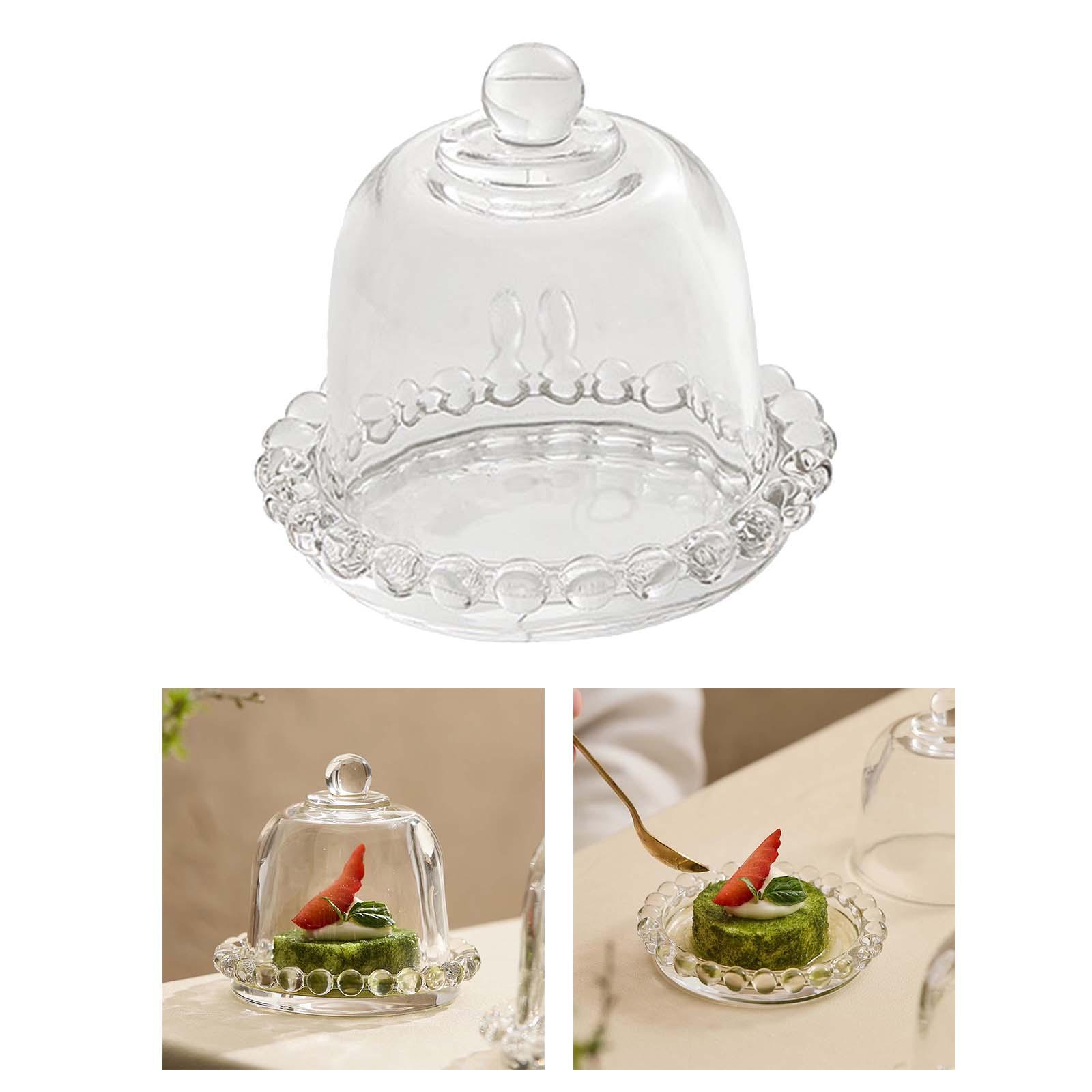 Glass Cake Stand with Lid, Transparent Cake Plate, Glass Dessert Dome, Dessert Serving Tray, Cupcake Display Plate