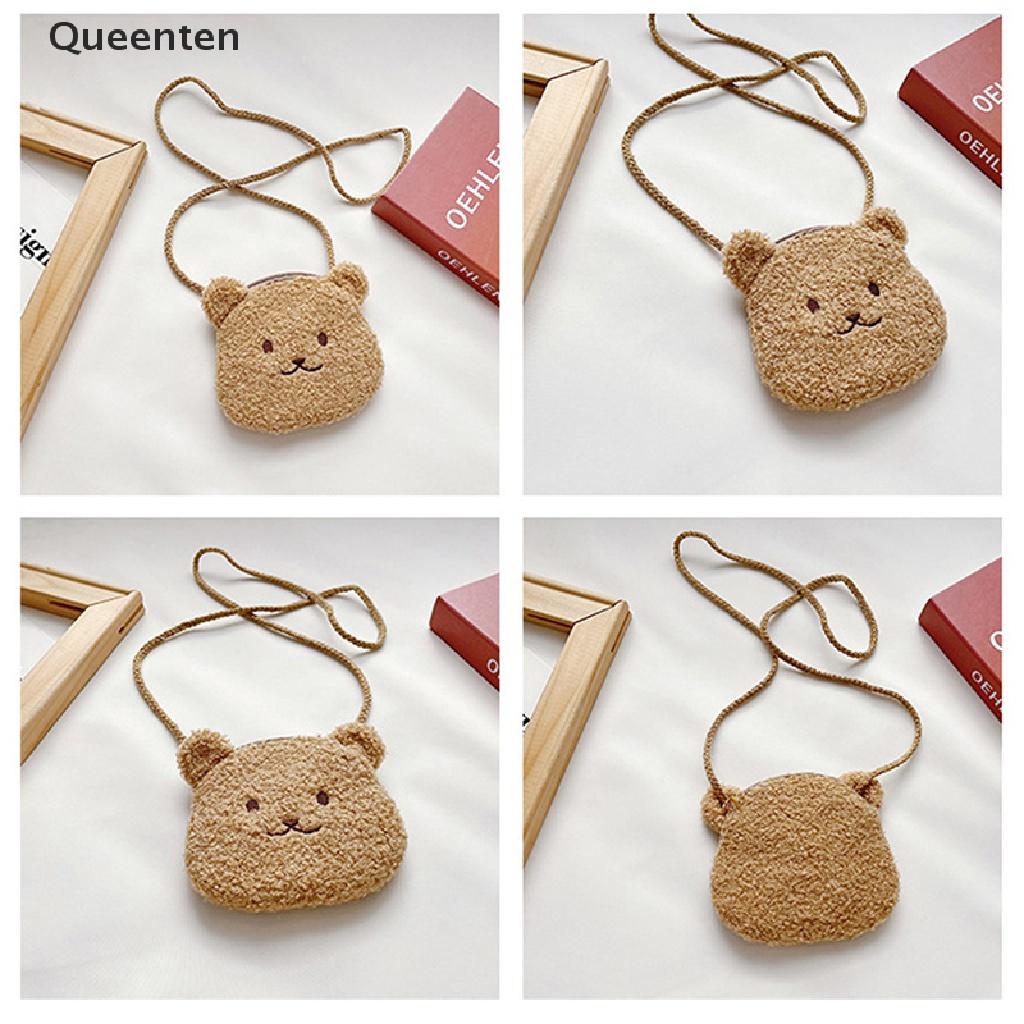 Queenten Bear Plush Bag Kids Bags of Plushies Backpacks Coin Purse for Children Gifts QT
