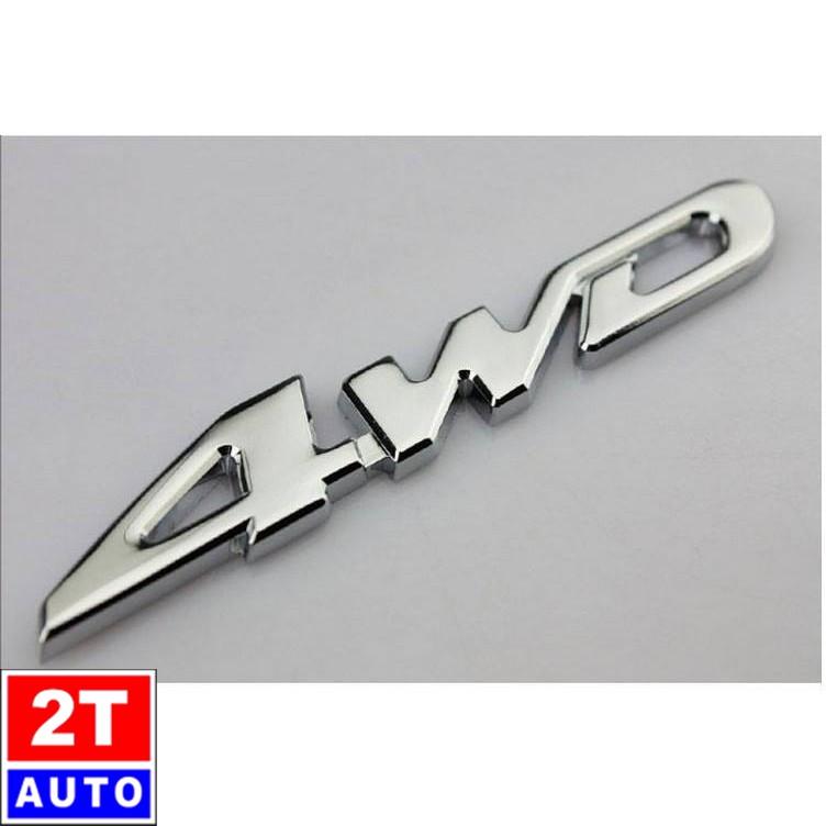 Tấm Logo Nổi 4WD sticker 3D dán Kim Loại Dán Trang Trí cho ô tô xe hơi siêu sang trọng SKU:114-1