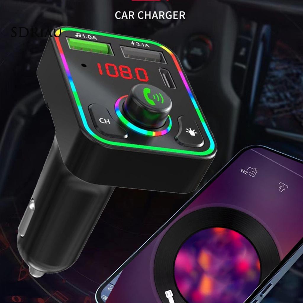*QXDZ* F3 Hands-free Car Auto Charger Bluetooth 5.0 MP3 Player FM Transmitter with Colorful Light