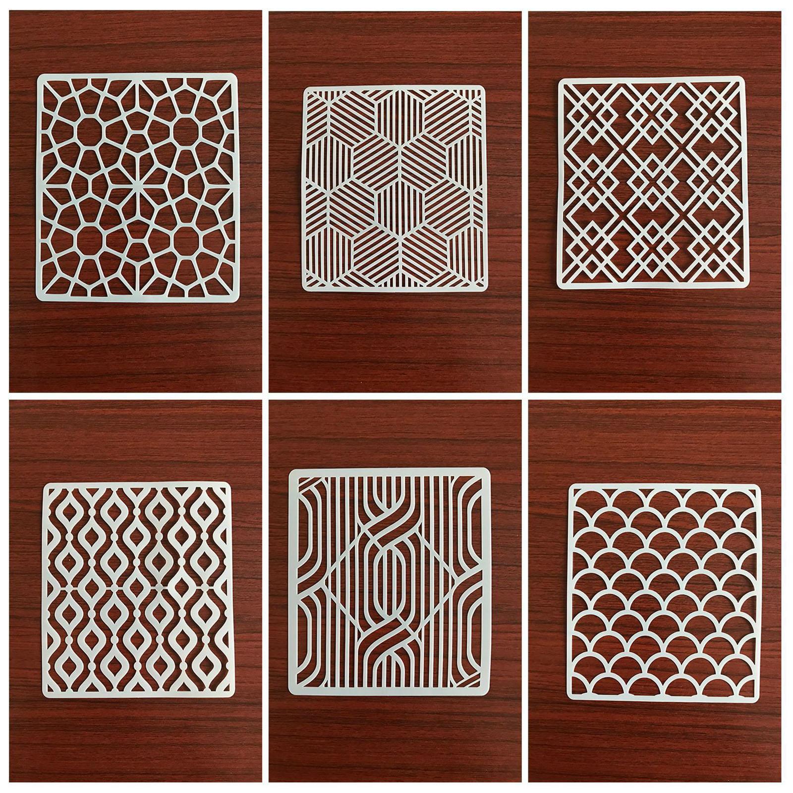 24x Geometric Stencils Painting Templates for Decoration Craft Drawing