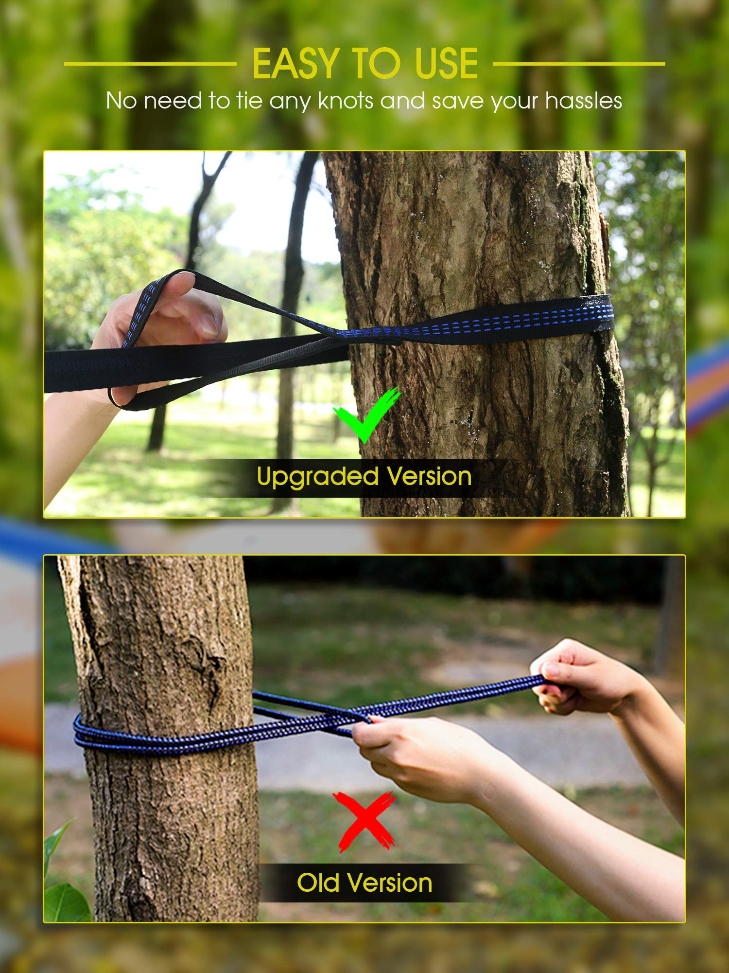 Siêu Nhẹ Cắm Trại Ngoài Trời Nylon Võng Ngủ Đầm Cây Giường Vườn Sân Sau Đồ Treo Đôi Võng Ghế Hangmat