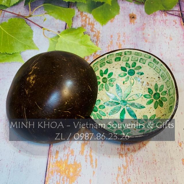 Bát Gáo Dừa Bến Tre Khảm Trai Trứng Tiện Dụng - Vietnamese Coconut Bowls