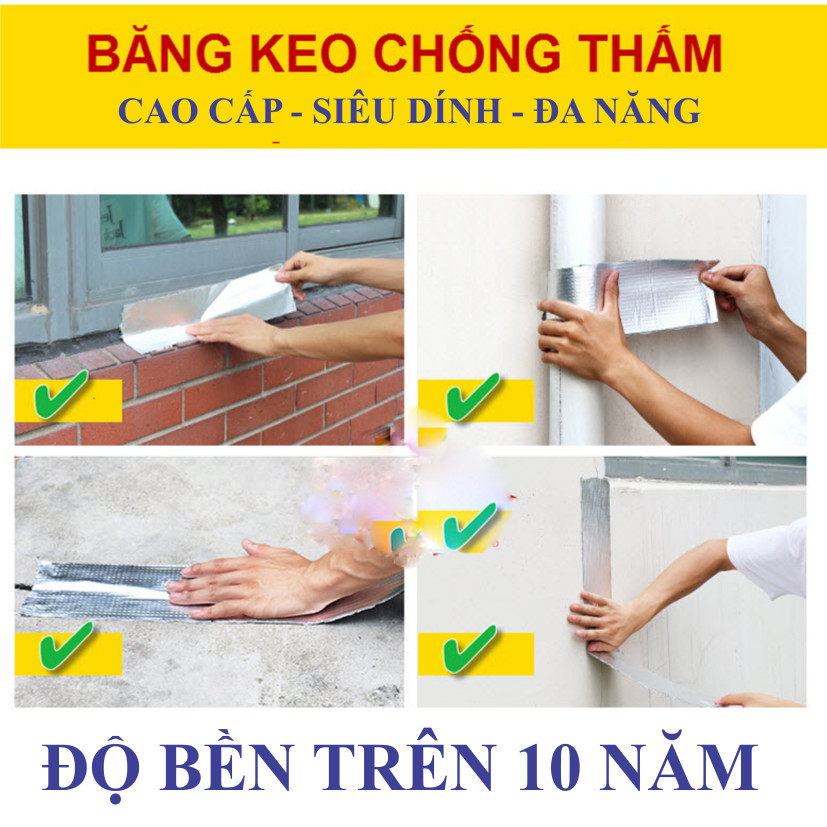 Băng keo x2000, chống thấm tường  nhà, mái tôn, dán bạc tôm, bể nước, phao bơi......đa năng trên mọi chất liệu khổ 5cm x 10m