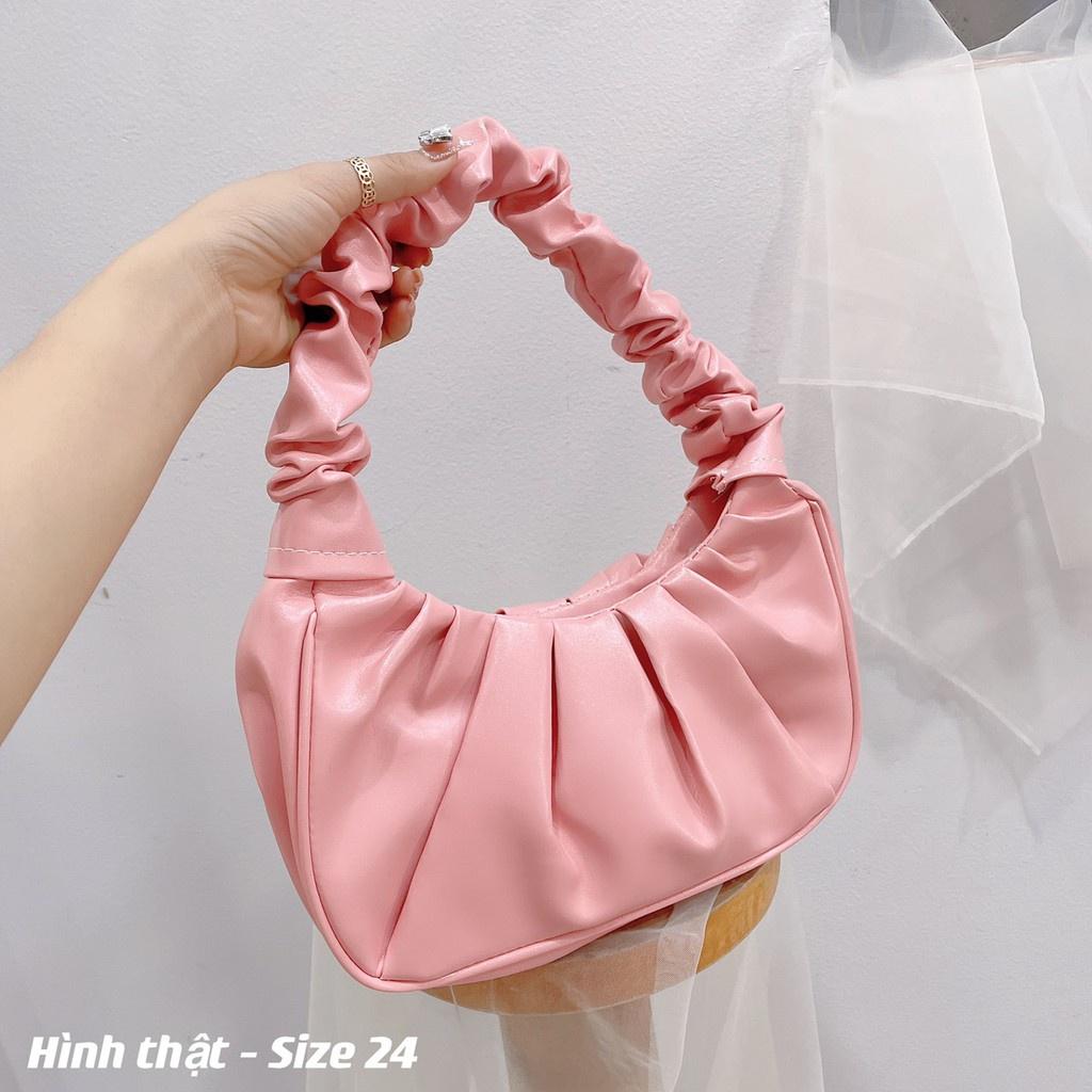 Túi kẹp nách nữ quai dúm da mềm xếp ly đeo vai đẹp thời trang đi chơi dễ thương HTN1