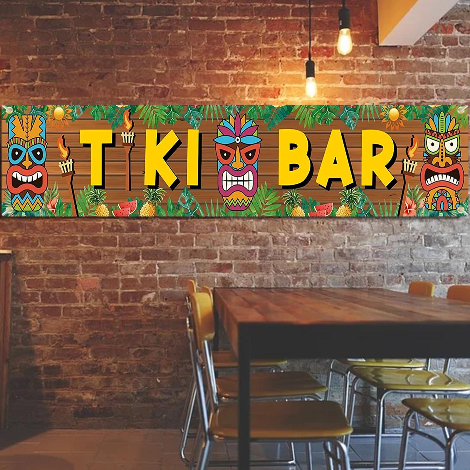 Tiki Banner Carnival Party Decor Ornaments Office Kitchen Poster