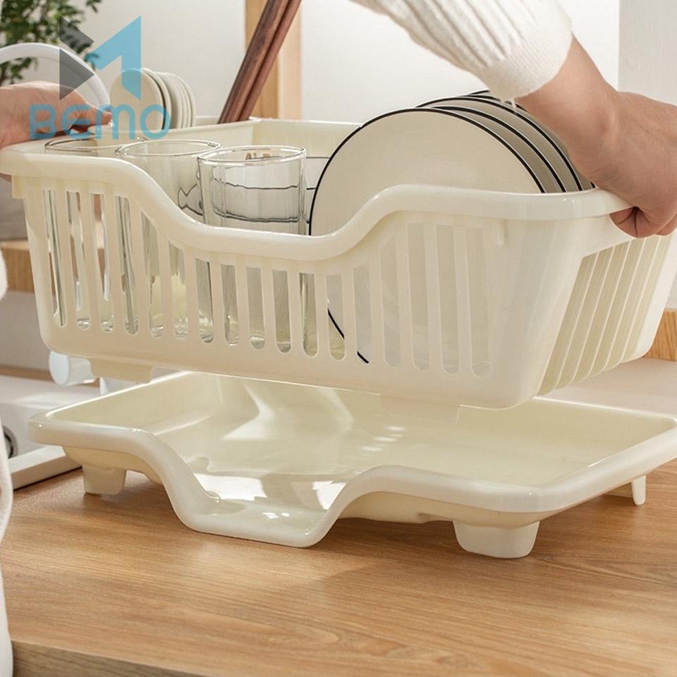 Khay Kệ Úp Chén Bát, Rổ Úp Chén Đĩa Đũa Muỗng Có Khay Hứng Nước Tiện Lợi