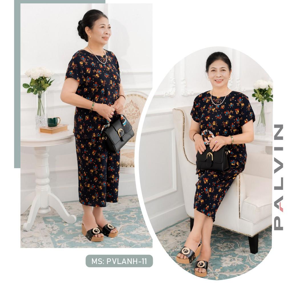 Đồ bộ lanh trung niên , bộ đồ lửng lanh tole chất vải dầy mền mịn, mặc mát thấm hút mồ hôi size 48-70kg