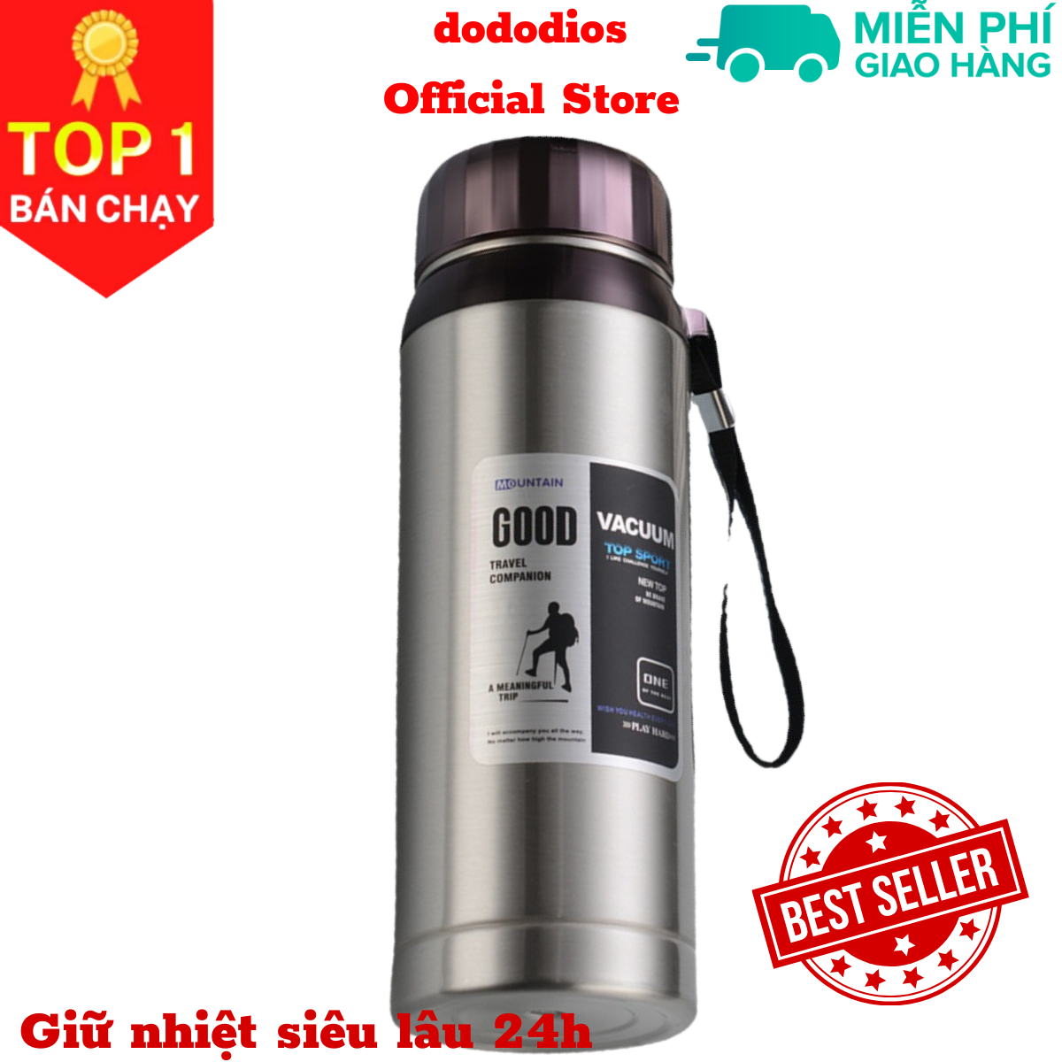 Bình nước thể thao bằng inox 304, bình đựng nước thể thao có tấm lưới lọc, có thể dùng đựng nước ở văn phòng, công sở, trường học - Chính hãng dododios