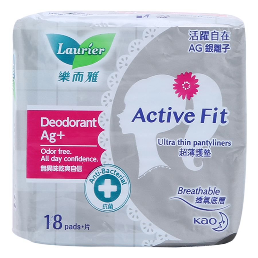 Combo 4 Băng Vệ Sinh Laurier Active Fit Phân Tử Bạc Kháng Khuẩn Khử Mùi - 18 Miếng