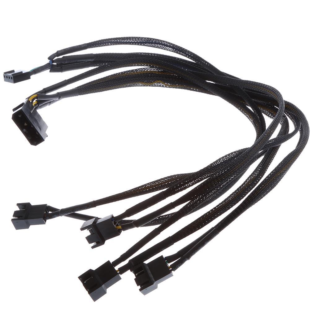 Computer PC 4-Pin Fan Power Cable Y 5 Way Splitter Lead Connector Adapter