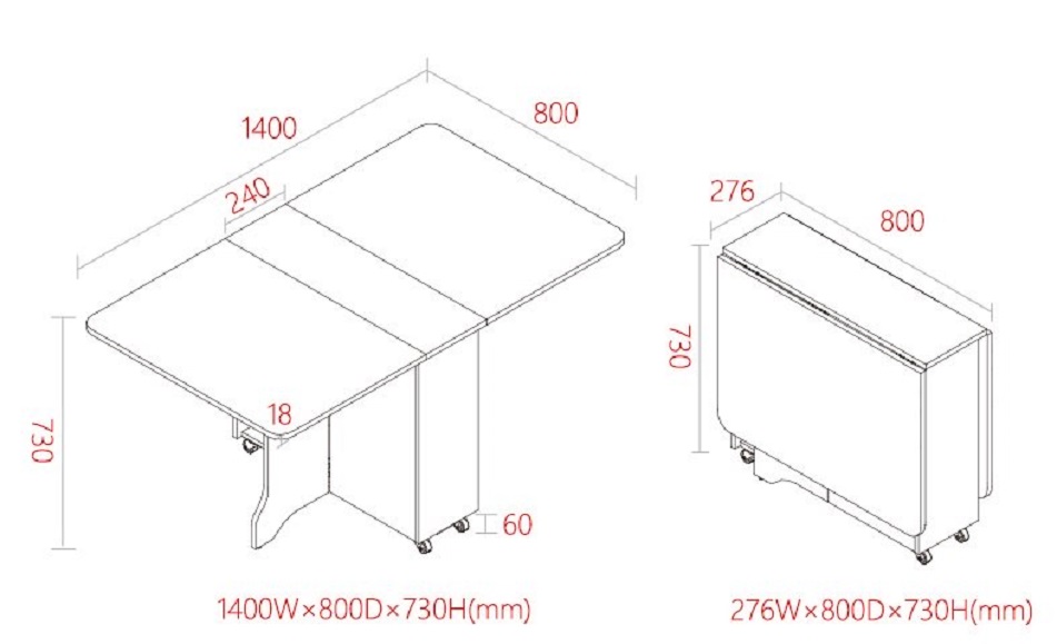 BÀN ĂN THÔNG MINH XẾP GỌN - Có bánh xe