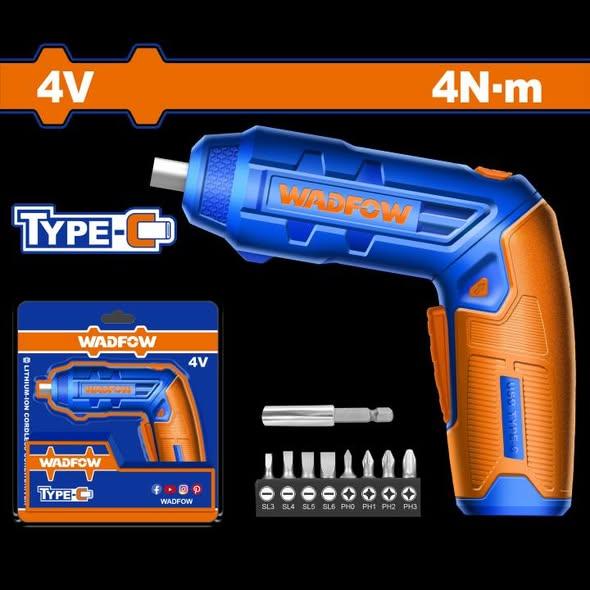 MÁY SIẾT VÍT DÙNG PIN 4V-4NM (KHÔNG KÈM ĐẦU VÀ DÂY CÁP SẠC) WADFOW WCV4415 - HÀNG CHÍNH HÃNG