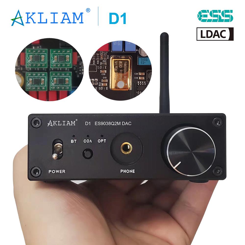 AkLIAM D1 ES9038Q2M DAC QCC5125 Bluetooth DAC Board APTX-HD LDAC HIFI Bộ Giải Mã Âm Thanh Cần Mưa Âm Thanh