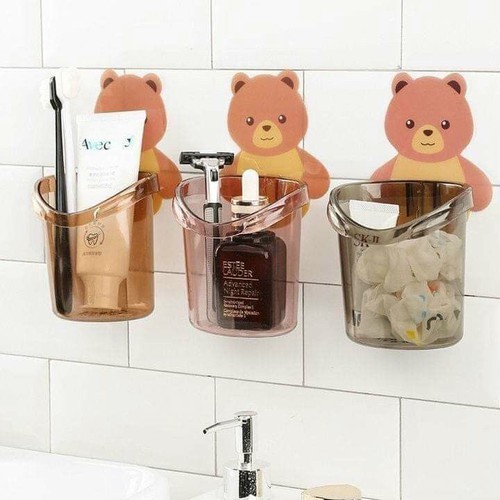 Cốc Gấu Đựng Bàn Chải Kem Đánh Răng Cốc Gấu Dán Tường Siêu Dính