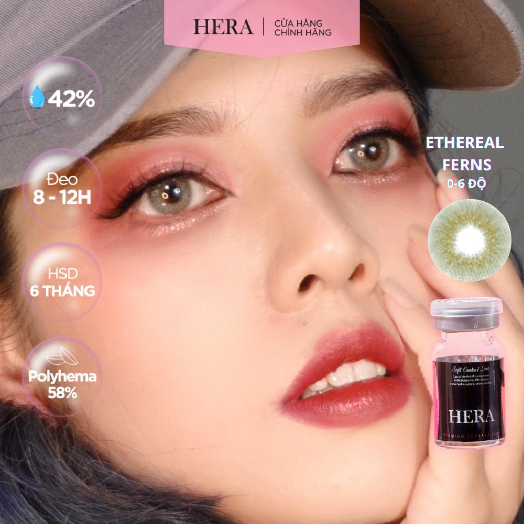 Kính Áp Tròng Hera Xanh Riêu Tự Nhiên 0 - 6 Độ ETHEREAL FERNS Nhập Khẩu Hàn Quốc Lens Cận 6 Tháng