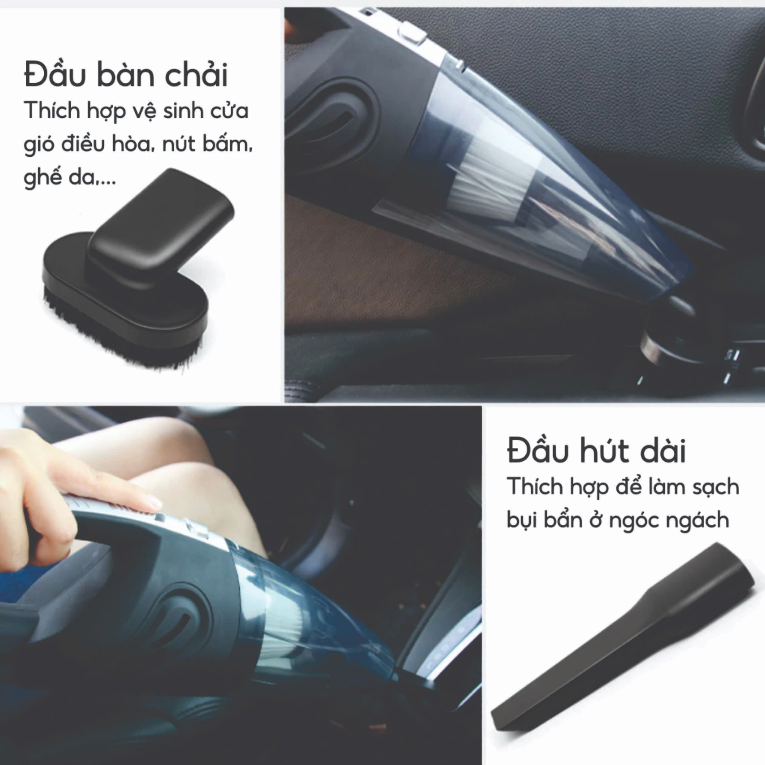 FTAKY Máy Hút Bụi Cầm Tay Không Dây Mini Cao Cấp Bản Adapter, 20000PA Hút Mạnh - Thiết Kế Không Dây Tặng Kèm Đầu Hút Hàng Chính Hãng