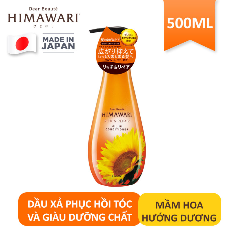 Dầu Xả Phục Hồi Tóc Và Giàu Dưỡng Chất Himawari Tinh Chất Hoa Hướng Dương (500g)