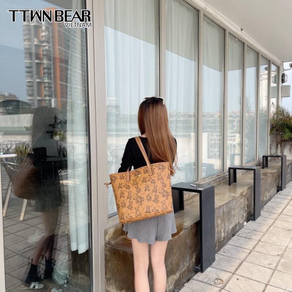 Túi tote da đeo chéo thời trang công sở kèm túi nhỏ xinh TTWN BEAR - TN2122