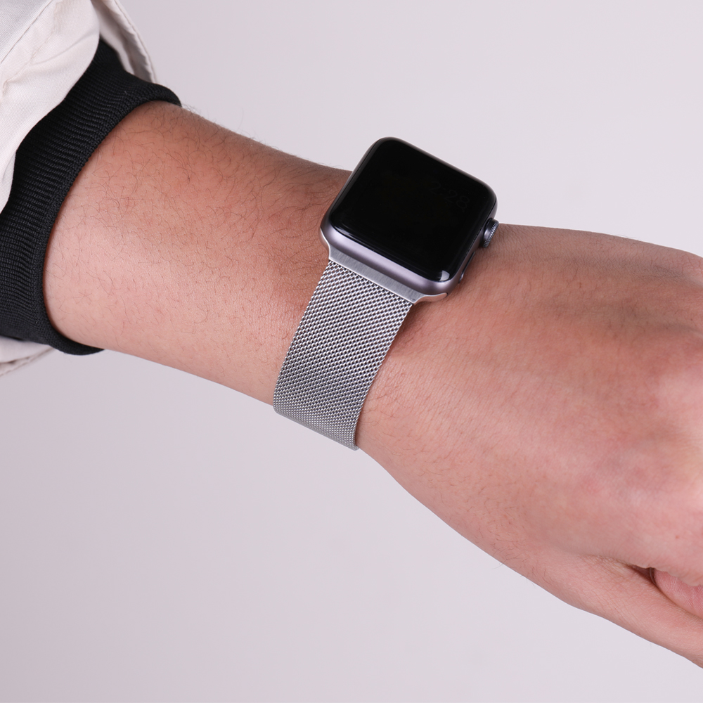 Dây đeo kim loại thay thế cho đồng hồ IOS Series 1/2/3/4 bằng thép không gỉ không cần ốc vít