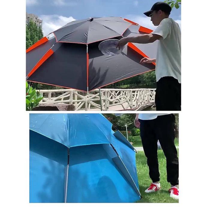 Dù câu cá 2 tầng che nắng che mưa ô 2m2, ô 2m4 ô câu cá nhiều màu xanh đen vàng cao cấp chất lượng giá rẻ - sale to