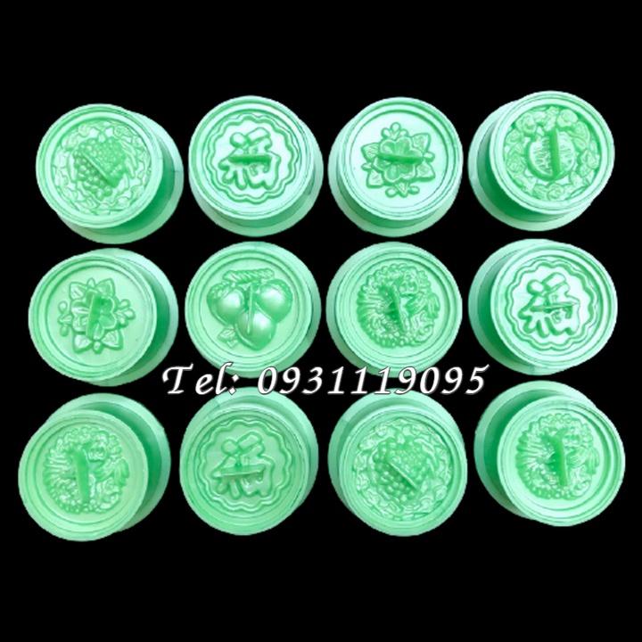 Bộ 10 khuôn ép xôi, bánh in, bánh đậu xanh, bánh phục linh – Loại 7 cm - Mã số 1318