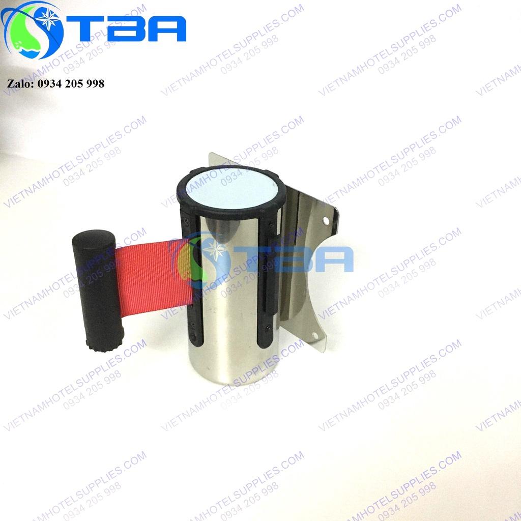 Đầu dây trụ chắn gắn tường inox dây căng 3m màu đỏ cao cấp