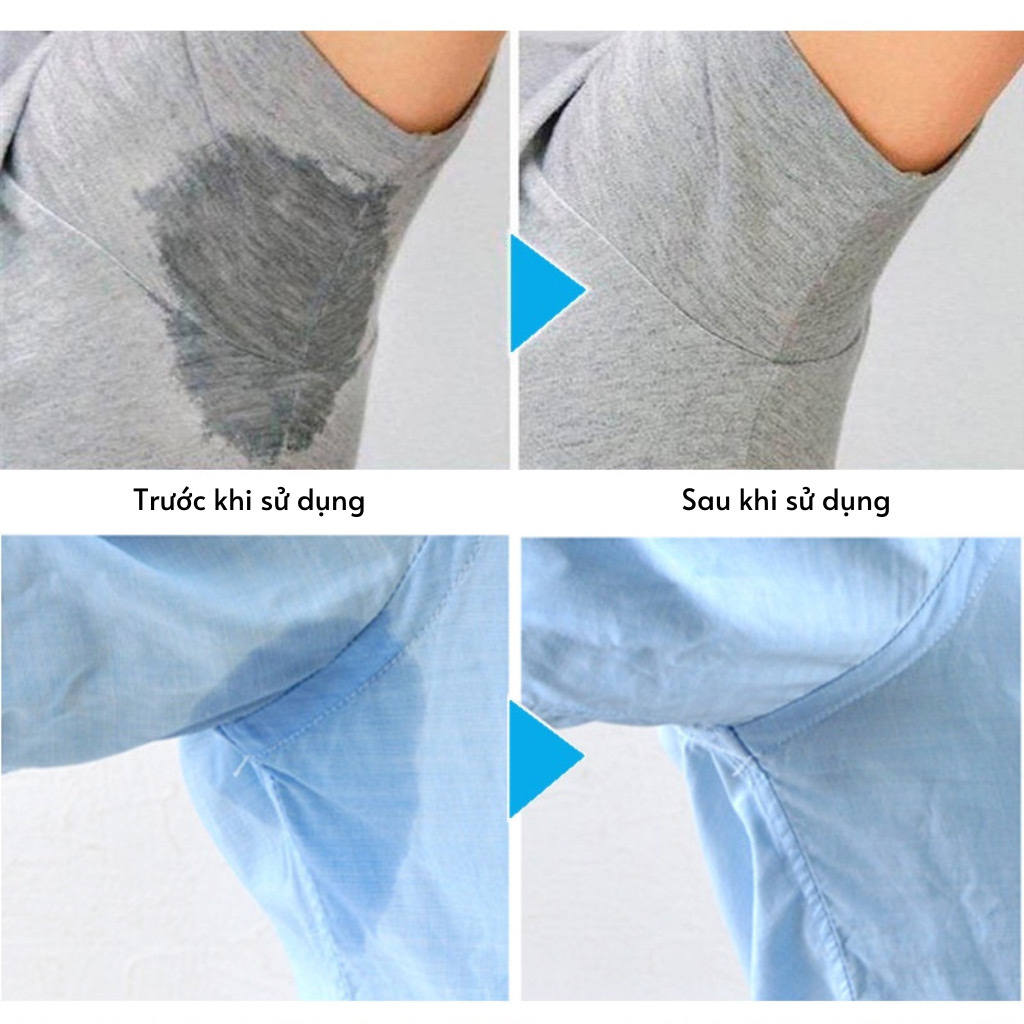 Sét 10 miếng dán thấm hút mồ hôi vùng da dưới cánh tay giúp thoáng khí khử mùi an toàn và tiện lợi