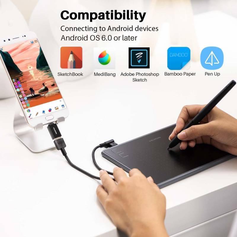 Bảng Vẽ Điện Tử Huion Inspiroy H430P 4x3 inch Kết Nối Điện Thoại Android, PC, Laptop - Hàng Nhập Khẩu