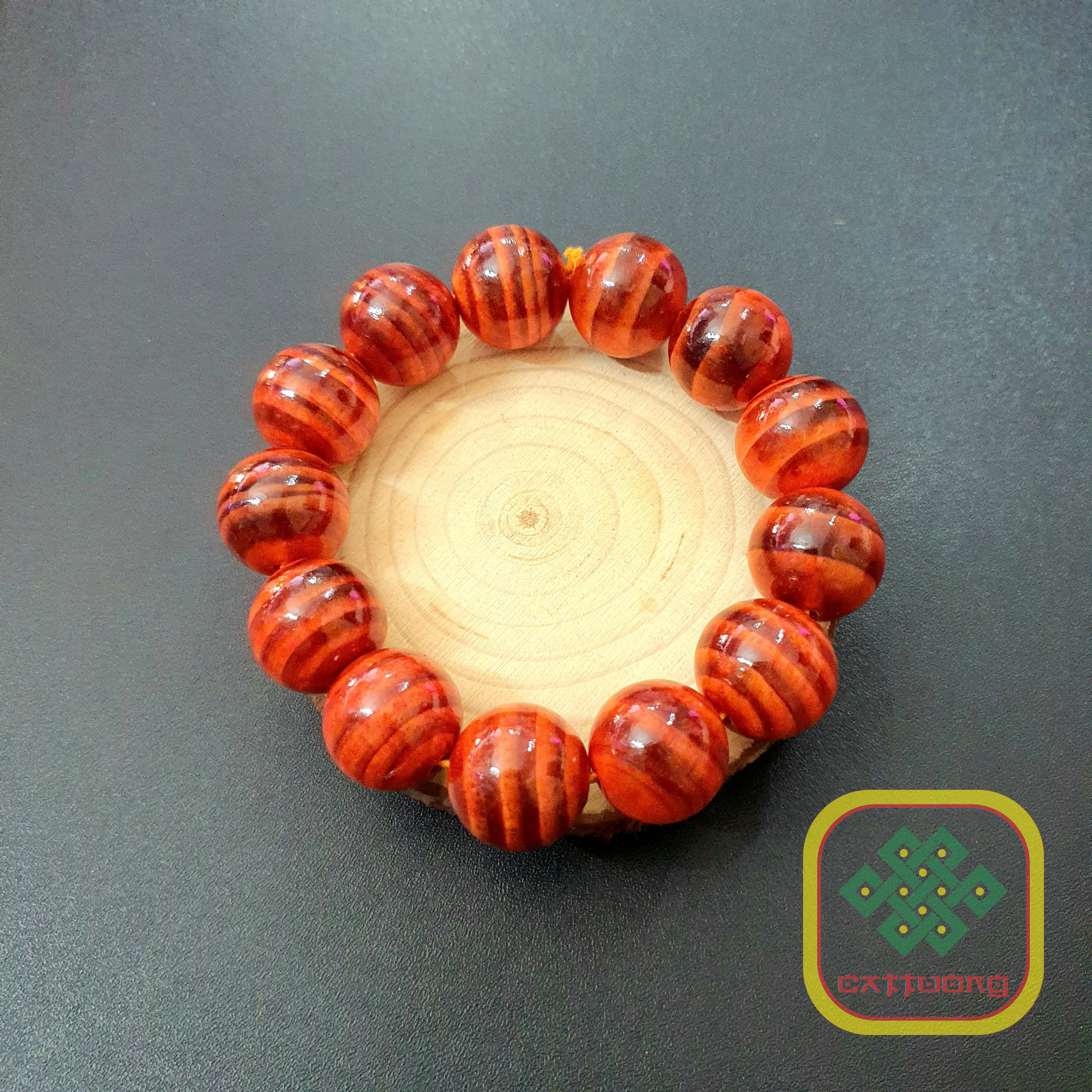 Vòng tay phong thủy gỗ huyết rồng  rừng thiên nhiên size 18ly - GHL1248