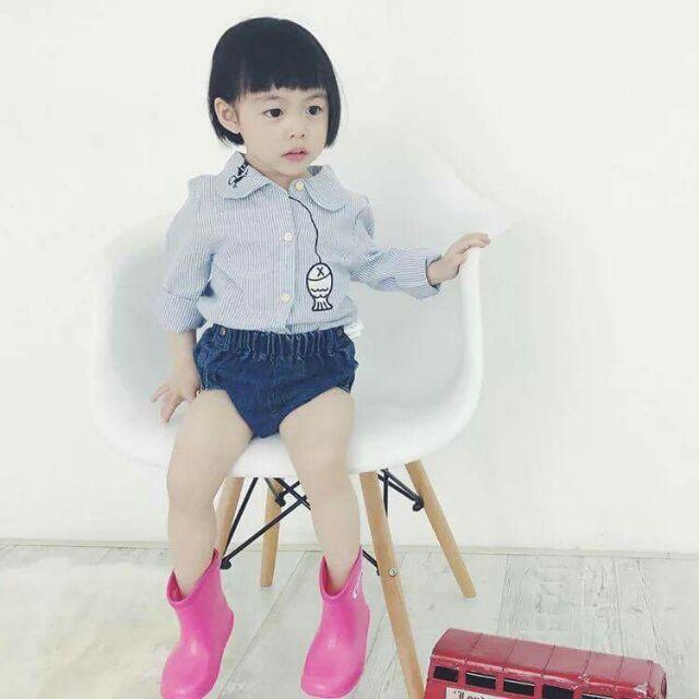 Áo sơ mi dài tay phong cách Hàn Quốc cho bé gái