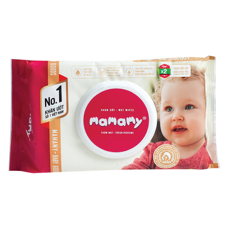 Combo 5 Gói khănGiấy Ướt Mamamy Có Mùi (80 Tờ / Gói)