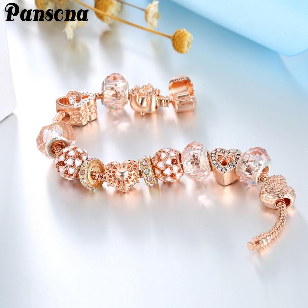 Lắc tay charm trái tim vàng gold cực xinh
