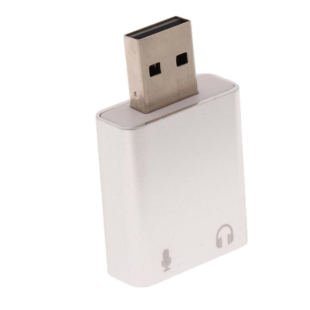 USB2.0 External Stereo Sound Card Adapter Plug and play Aluminum for Laptop