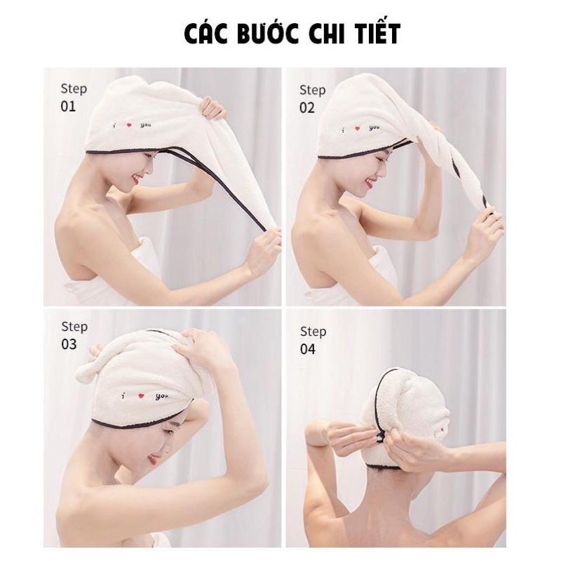 Khăn quấn ủ tóc siêu thấm nhanh khô
