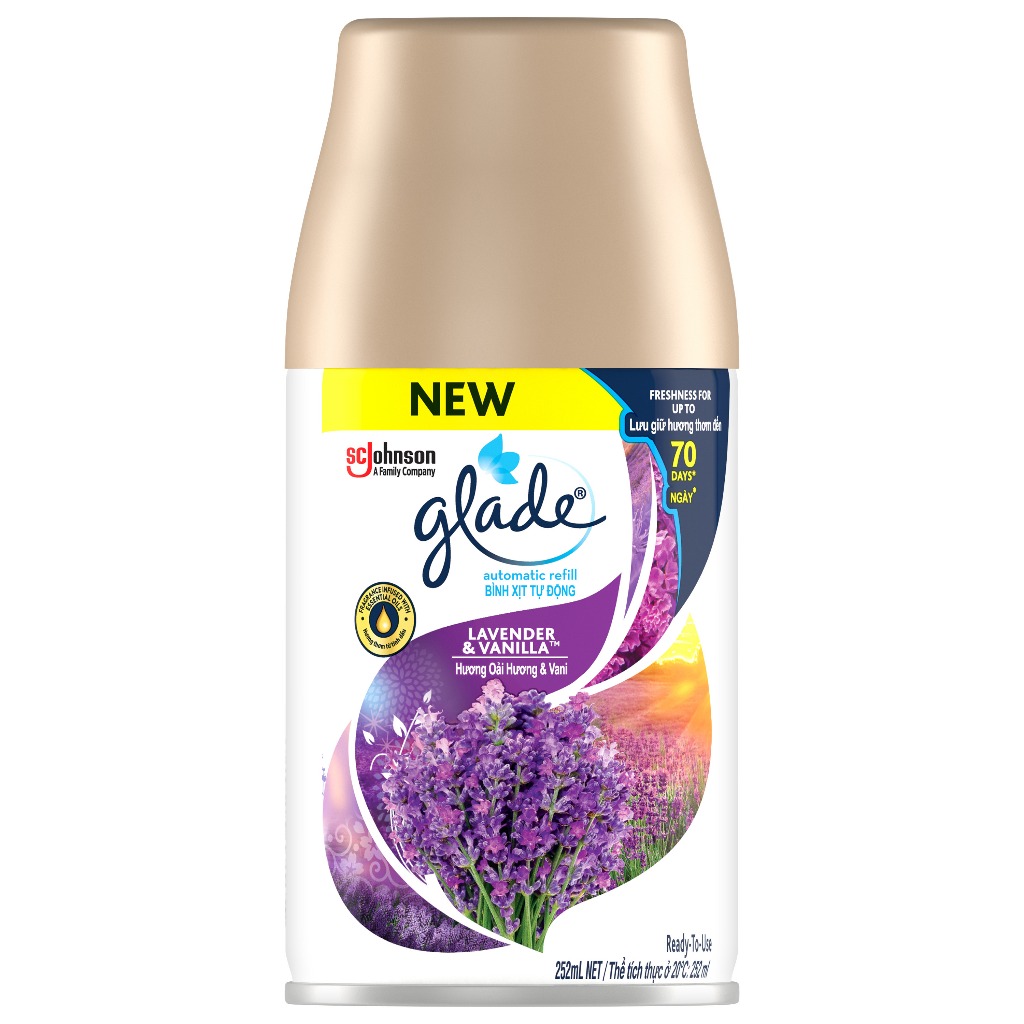 Lõi xịt thơm phòng tự động GLADE  Hương Lavender 252ml