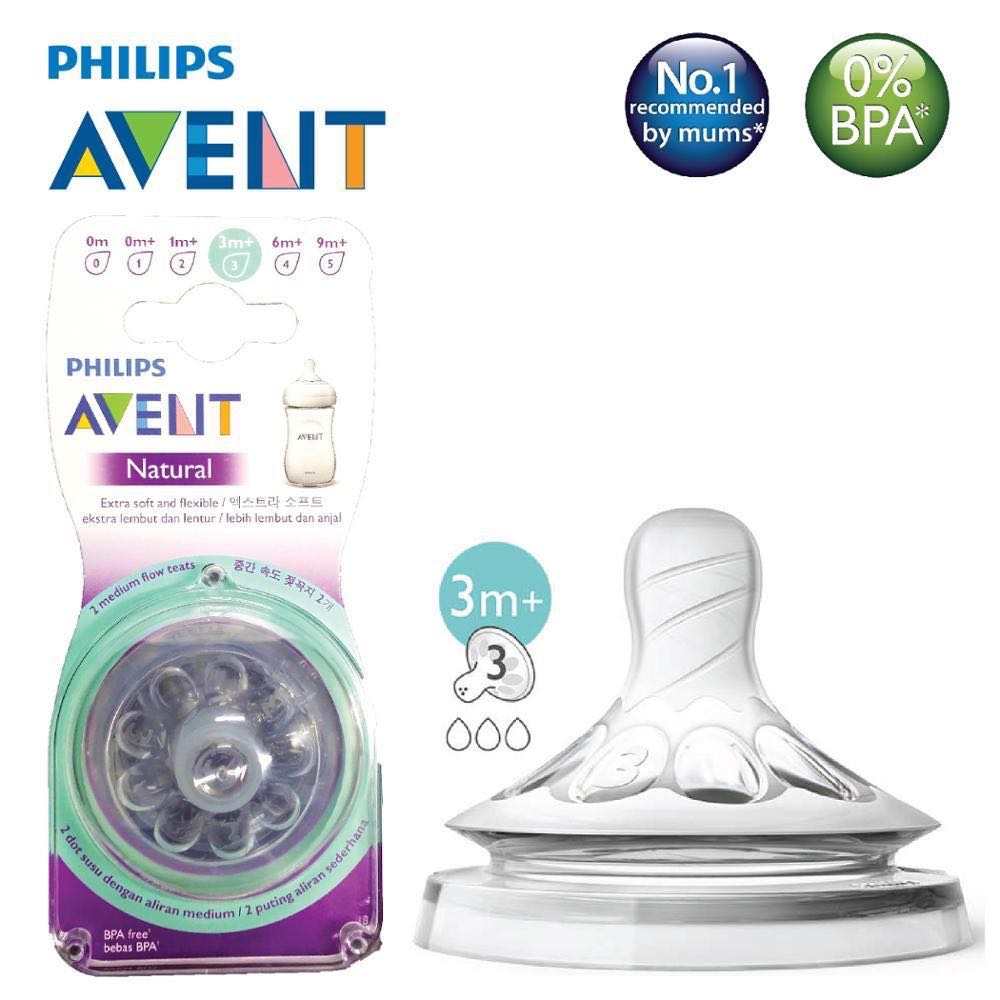 Núm ty Philips Avent tự nhiên vỉ đôi 653.23 (Trên 3 tháng)