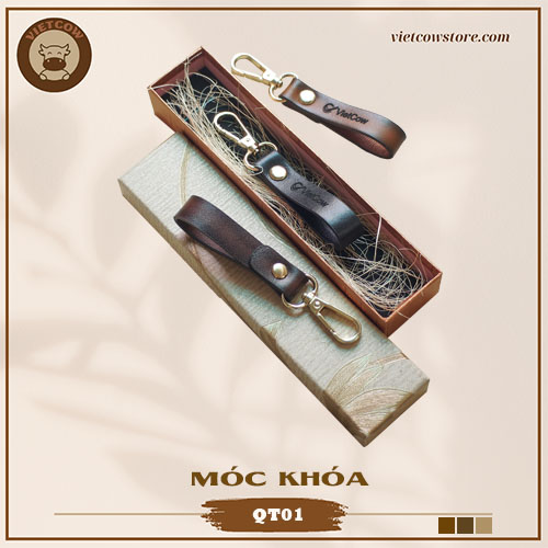 Móc Khóa Da Bò Có Inlogo, Móc Khóa Da Bò Thời Trang_VietCow_QT01