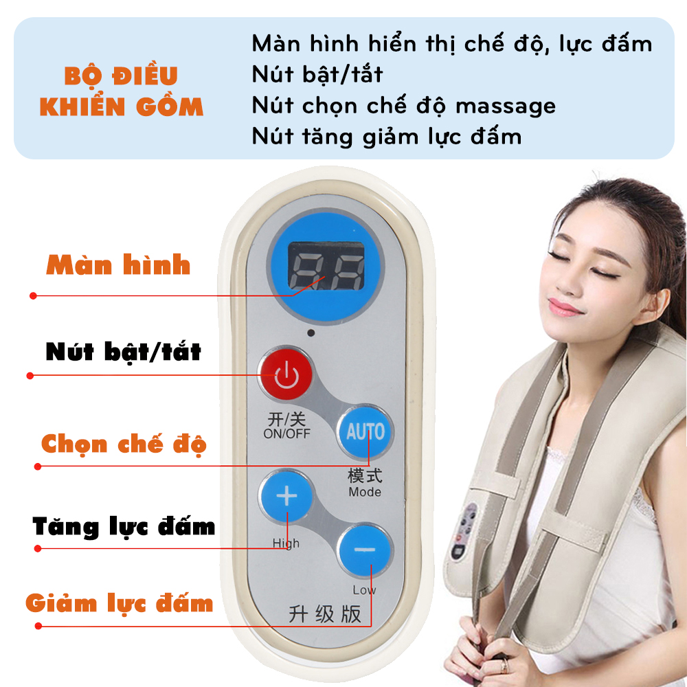 Máy Massage, Đai Mát Xa Đấm Bóp Cổ Vai Gáy, Đau Lưng, Mỏi Lưng Dân Văn Phòng, Phụ Nữ, Đàn Ông, Người Già Legaxi