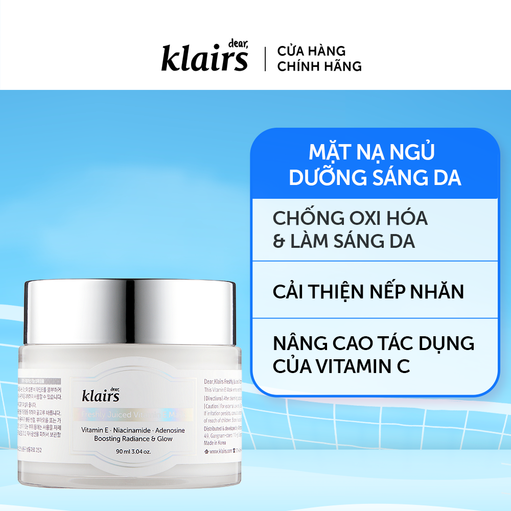 Mặt nạ ngủ dưỡng da Dear, Klairs Freshly Juiced Vitamin E Mask 90ml