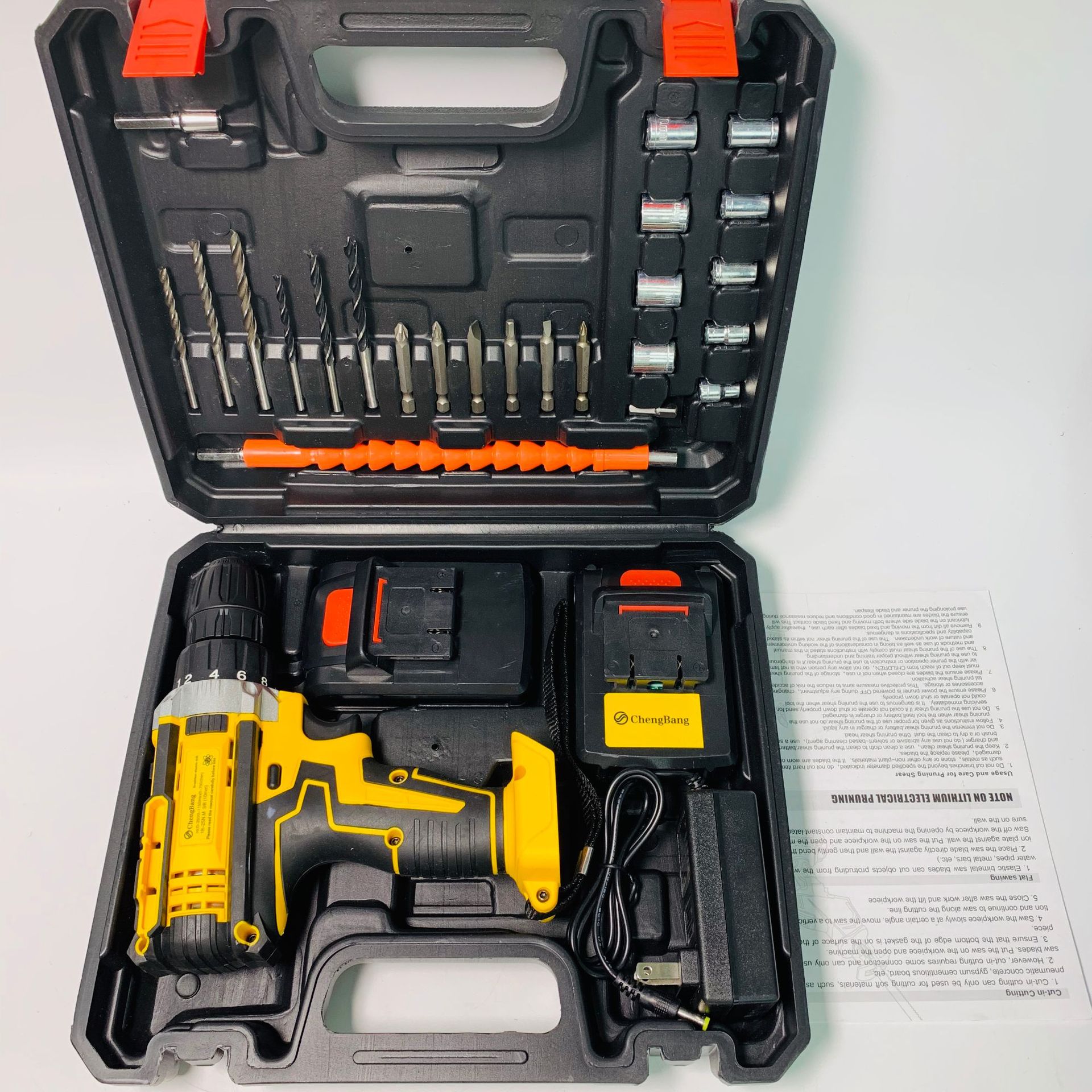 MÁY KHOAN PIN ChengBang 36V Máy 2 PIN Kèm 24 Phụ Kiện - 3 CHỨC NĂNG