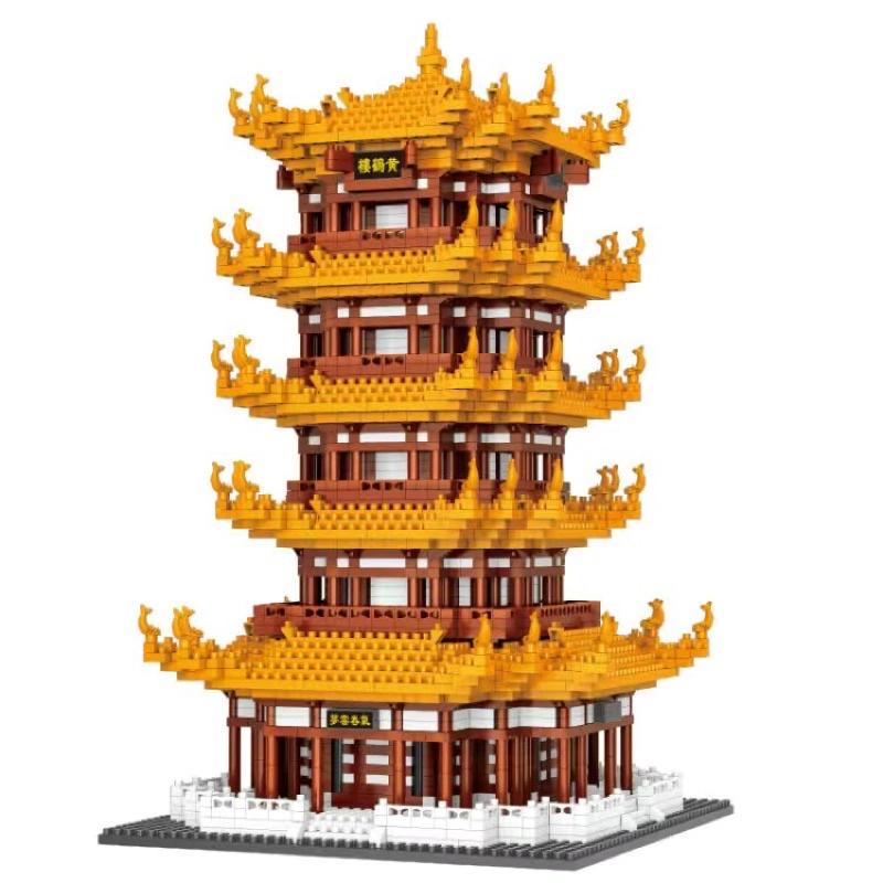 Bộ đồ chơi xếp hình lắp ráp kiến trúc city building Hoàng Hạc Lâu - Tháp Hạc Vàng cung điện lâu đài nanoblock giá rẻ