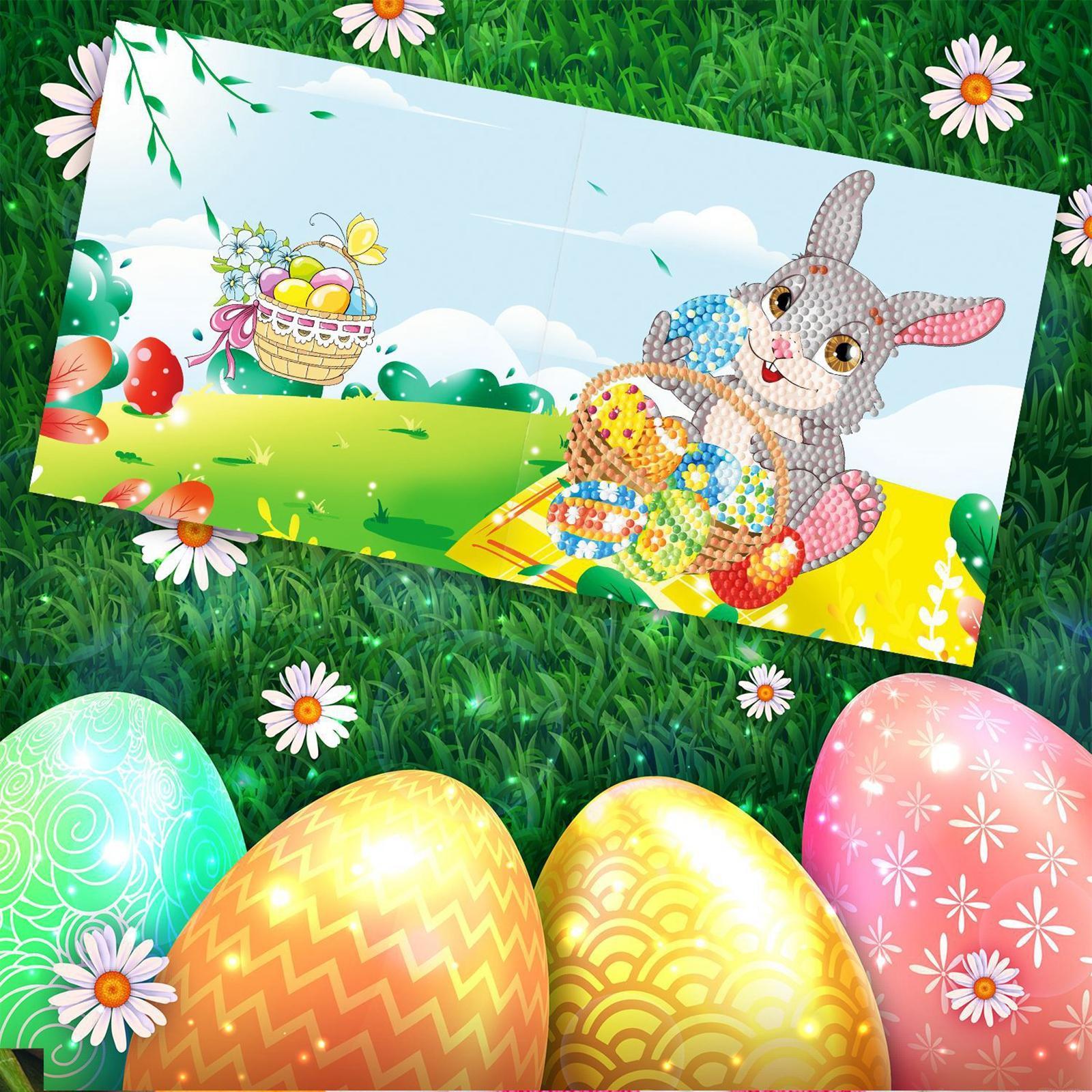 8x 5D DIY Greeting Cards Easter Bunny