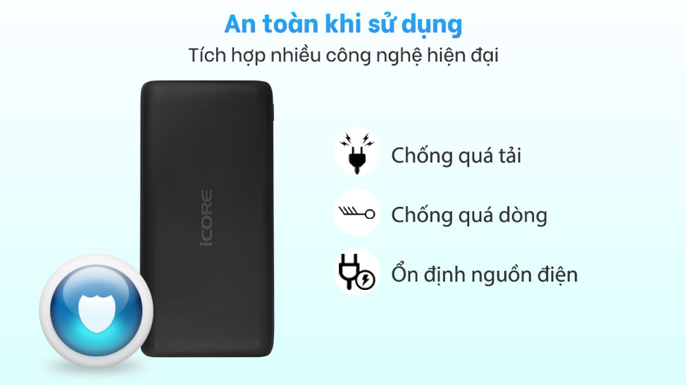 Sạc Dự Phòng 10000mAh iCore PB10000C - Hàng Chính Hãng