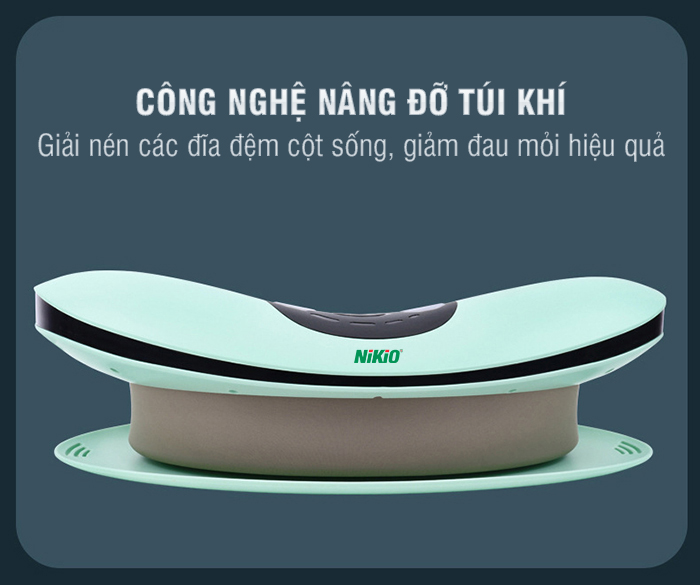 Máy Massage Lưng Và Thắt Lưng Nikio NK-158 - Công Nghệ Mát Xa Cải Tiến 4in1: Nhiệt Nóng, Xung Điện, Rung, Túi Khí - Hỗ Trợ Điều Trị Thoát Vị Đĩa Đệm, Thoái Hóa, Đau Cột Sống Lưng - Dòng Không Dây Pin Sạc, Có Remote Điều Khiển