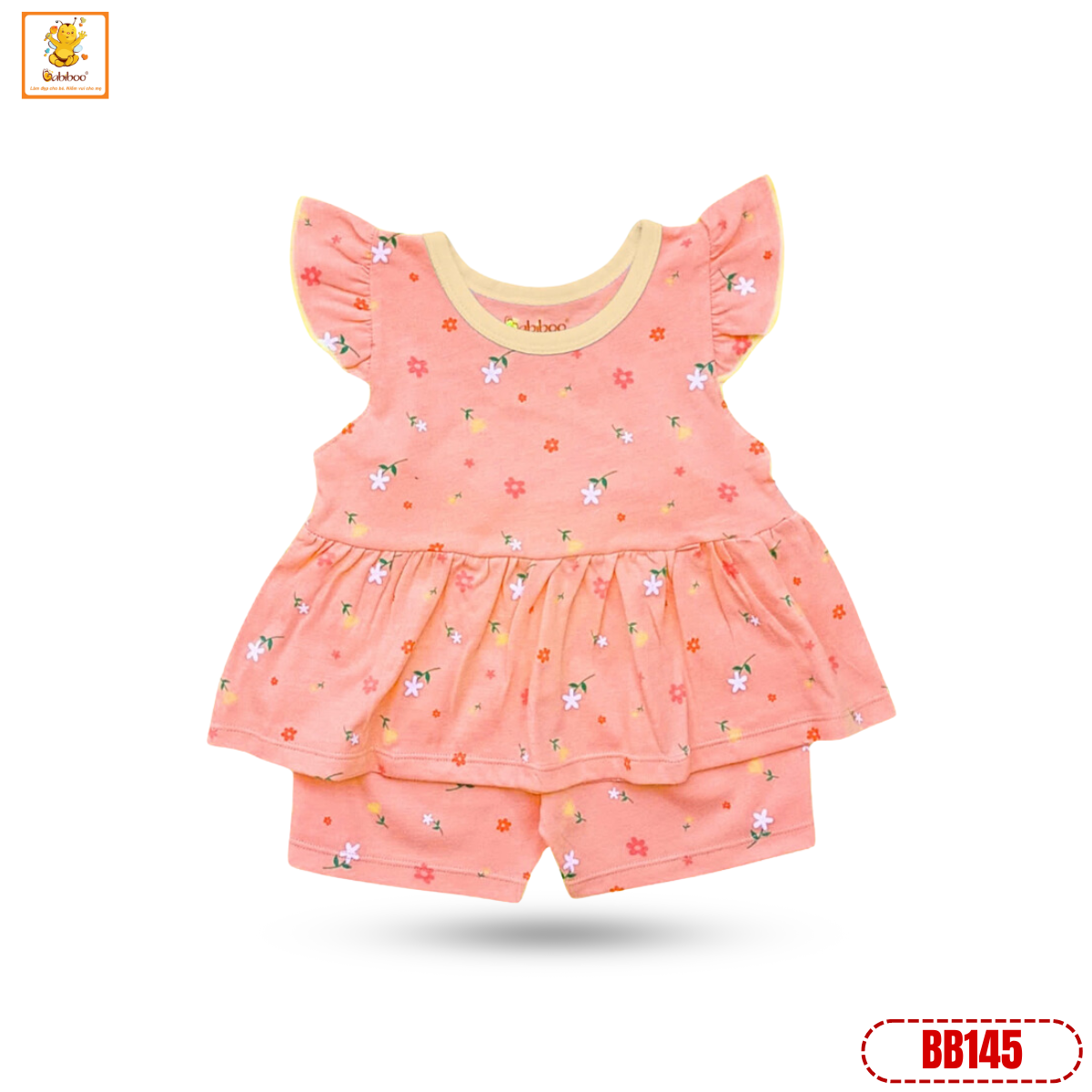 Đồ bé gái Babiboo bộ cánh tiên xinh xắn vải cotton 2 chiều BB145