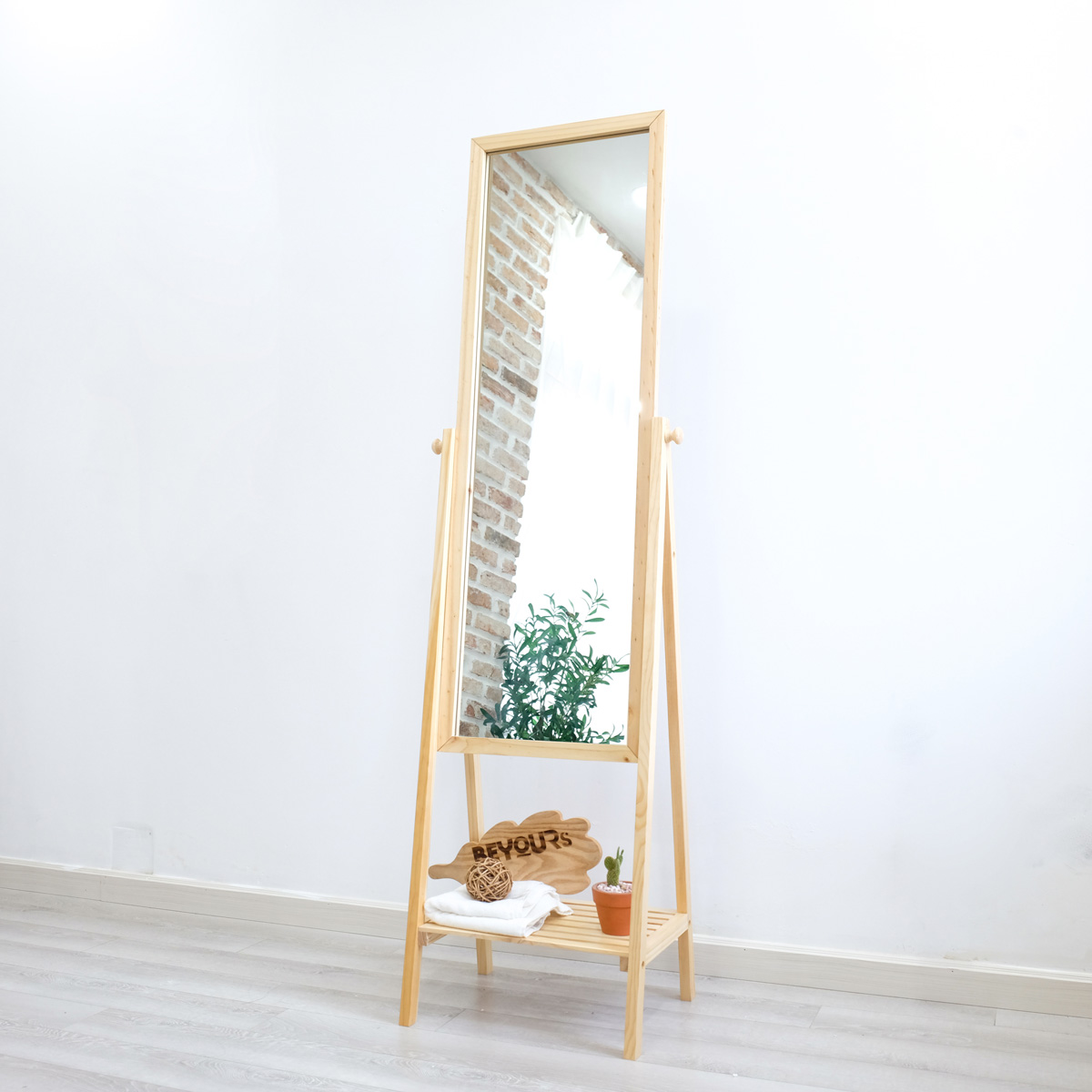 Gương Soi Toàn Thân BEYOURs Khung Gỗ Phối Kệ - Shelf-Mirror - Nội Thất Phòng Khách, Phòng Ngủ