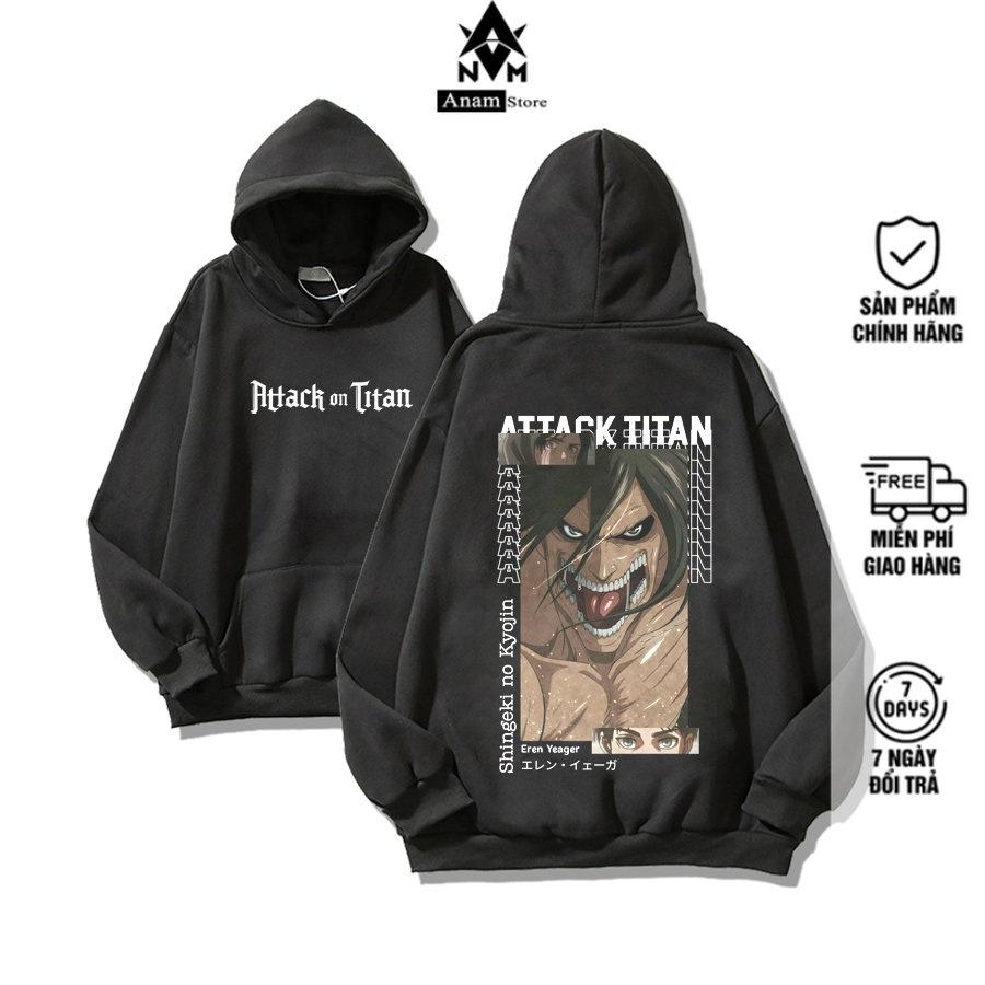 Áo Hoodie Nam Nữ ATTACK ON TITAN 3 Vải Nỉ Ngoại Dầy Nón 2 Lớp Tay Bo Gân, Anam Store